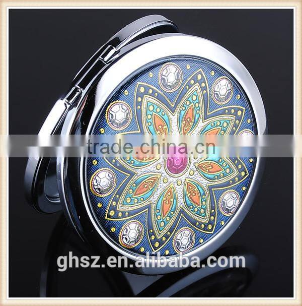 Customized metal crafts peacock animal mirror for make up factory