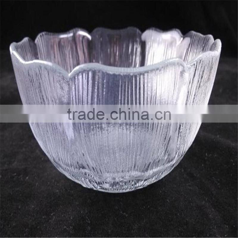 hand pressed glass bowl/glass salad bowls/glass fruit bowl