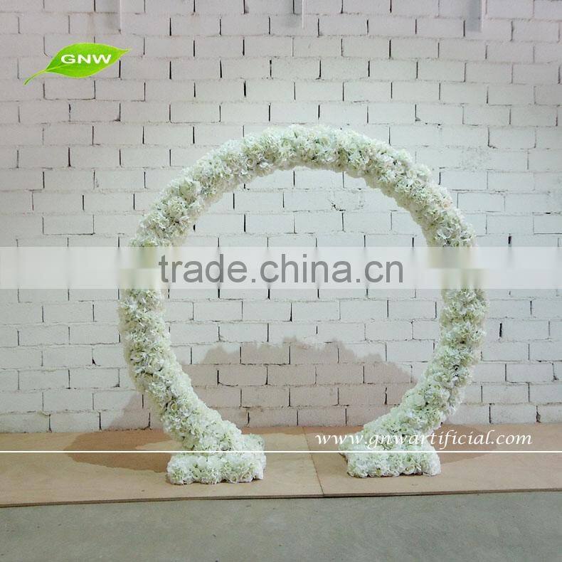 GNW FLW1508009 stage decoration pink and purple artificial engagement flower wall wholesale