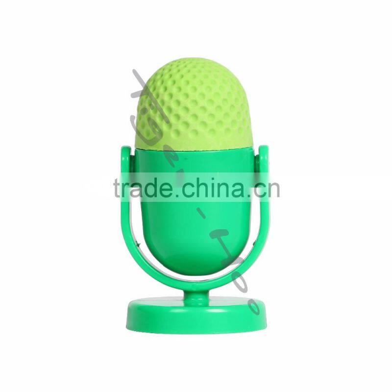 LE70001 Microphone Shaped Eraser with Pencil Sharpener , Fancy Eraser Set