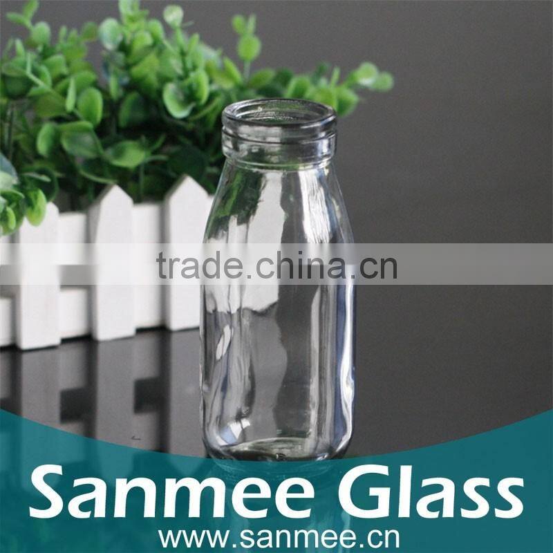 2016Hot Selling Clear Custom Glass Milk Bottle