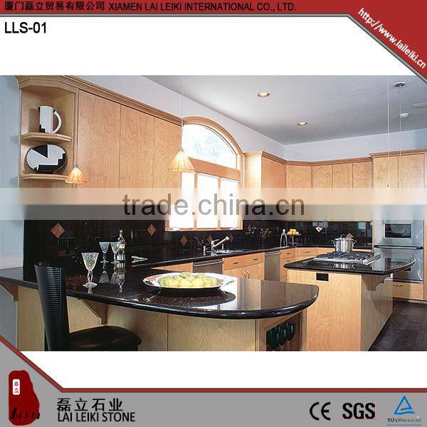 Strict process polished black Galaxy granite countertop