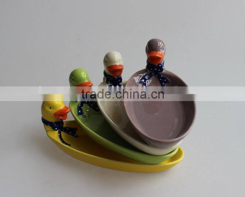 hand painting French ceramics cute duck plates