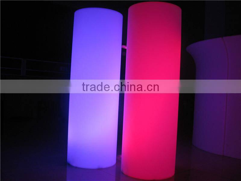 16 color changing rechargeable led pillar for hotel