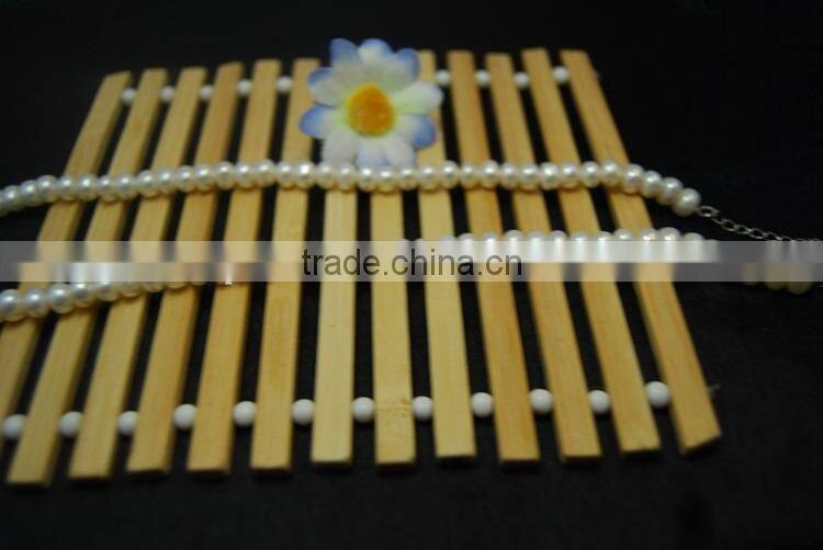 5-6 mm white button shape freshwater pearl necklace