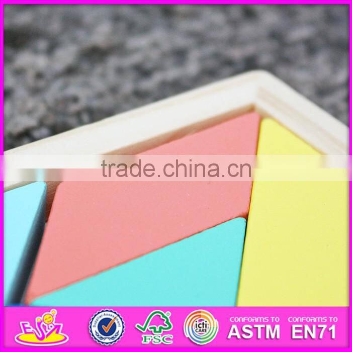 2016 new design educational toy wooden 7 piece tangram puzzles W14A178