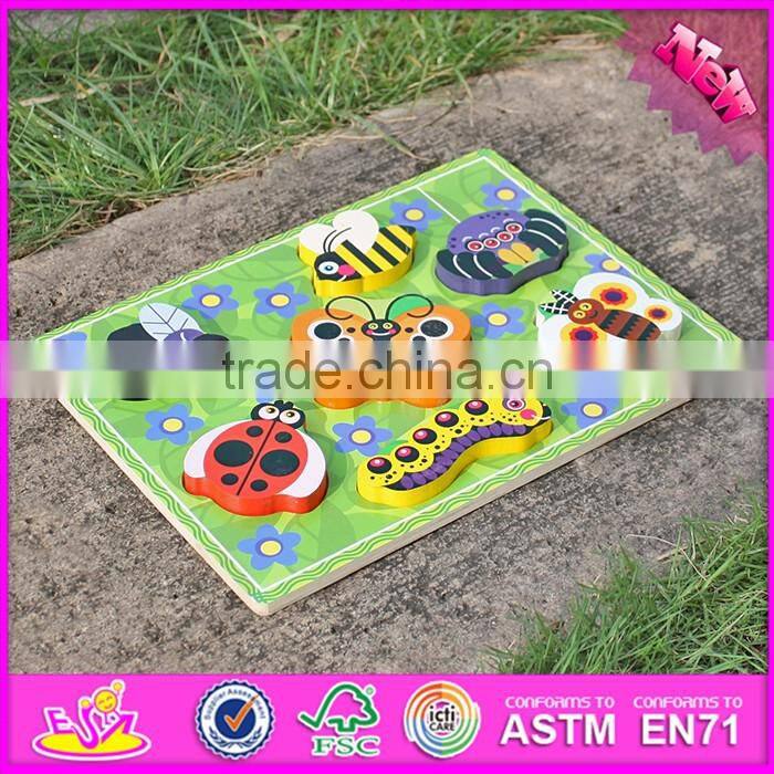 2016 new design educational insects toy wooden learning shapes for kids W14D019