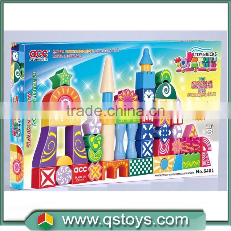 plastic geometry cutting block stick puzzle assemble 80pcs creative shape