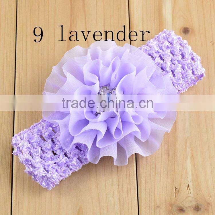 New Fashion Nice Baby Girl Turban Hairband /Lace Flower Baby Elastic Headband/Kids Hair Accessories Flower Lace Headband
