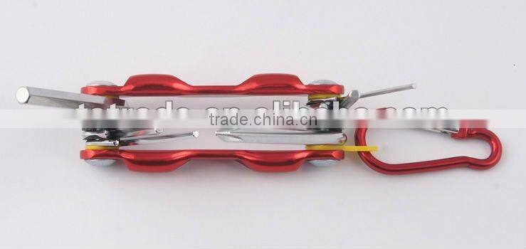 2014 new Stock pocket mini multi aluminium oxide promotion bike keychain tools 606-8