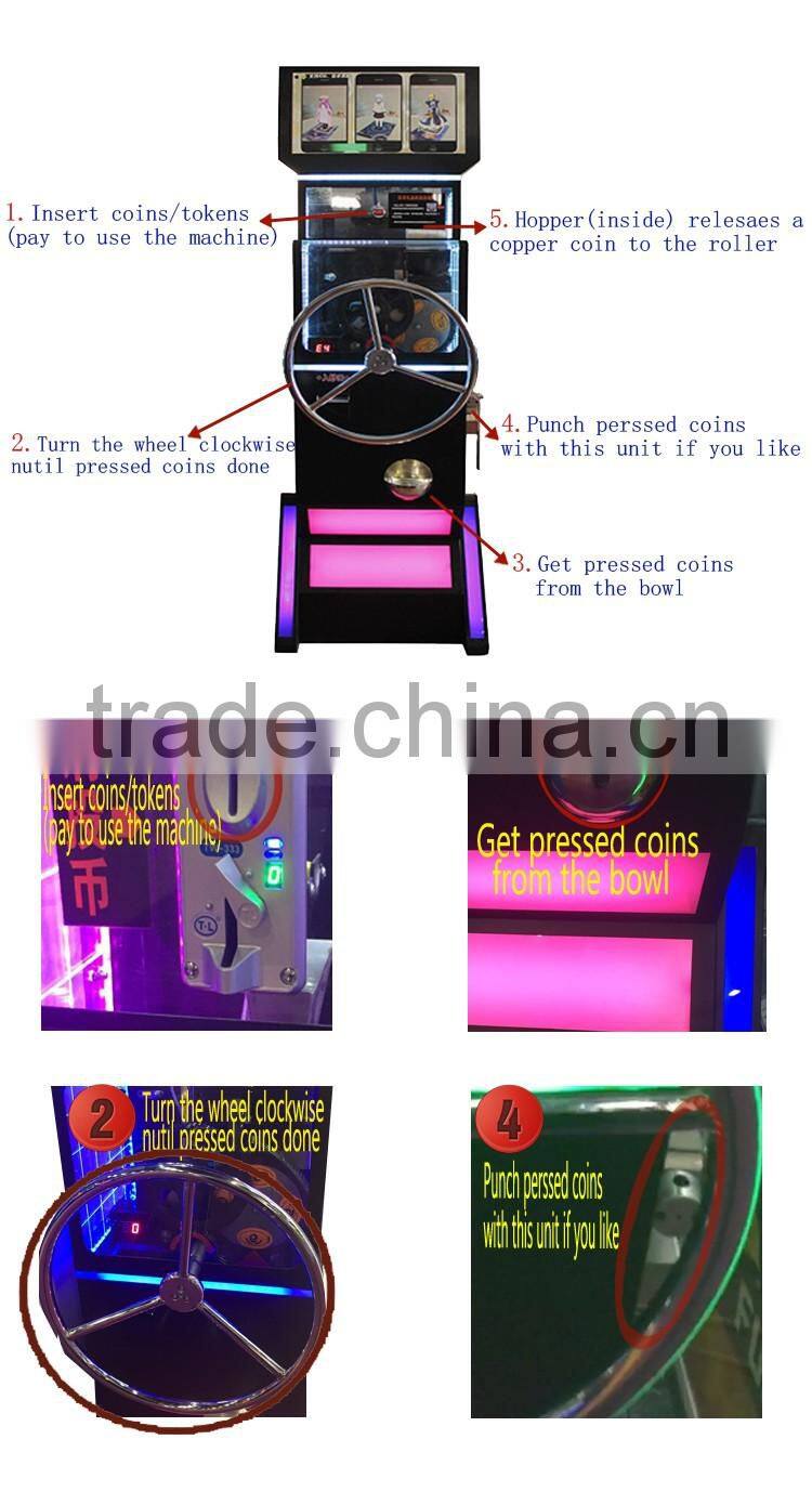 2016 Souvenir coin vending machine Chinese coin Press Machine