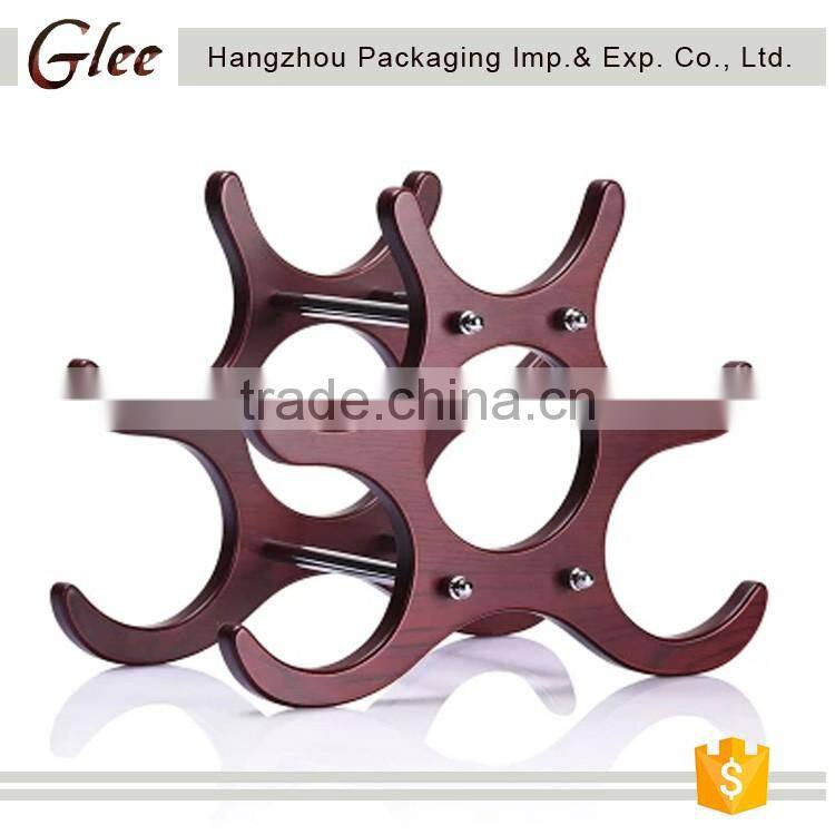 Luxurious fashion latest style round handmade wooden wine rack