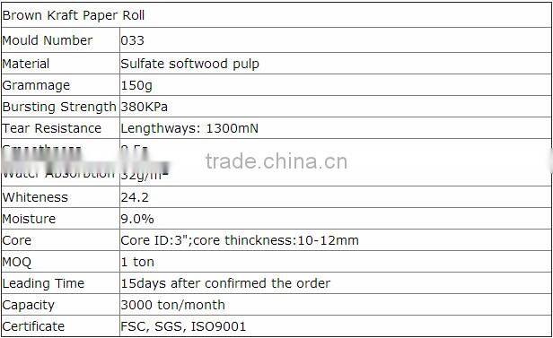 100% Wood Pulp Brown Kraft Paper Roll for Archival Bag