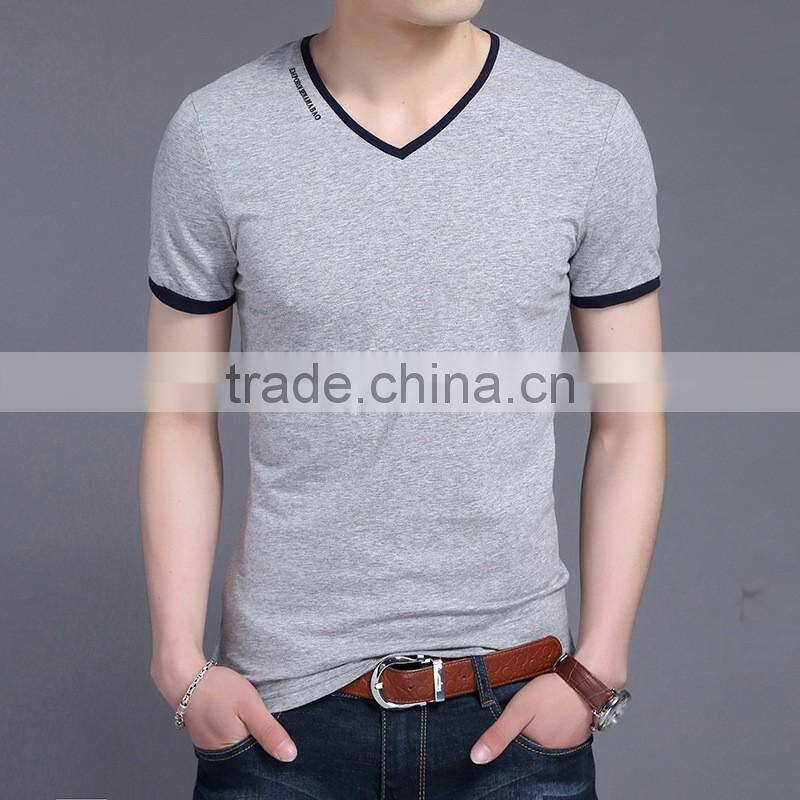 2017 new summer Men's leisure v-neck t-shirts with short sleeves