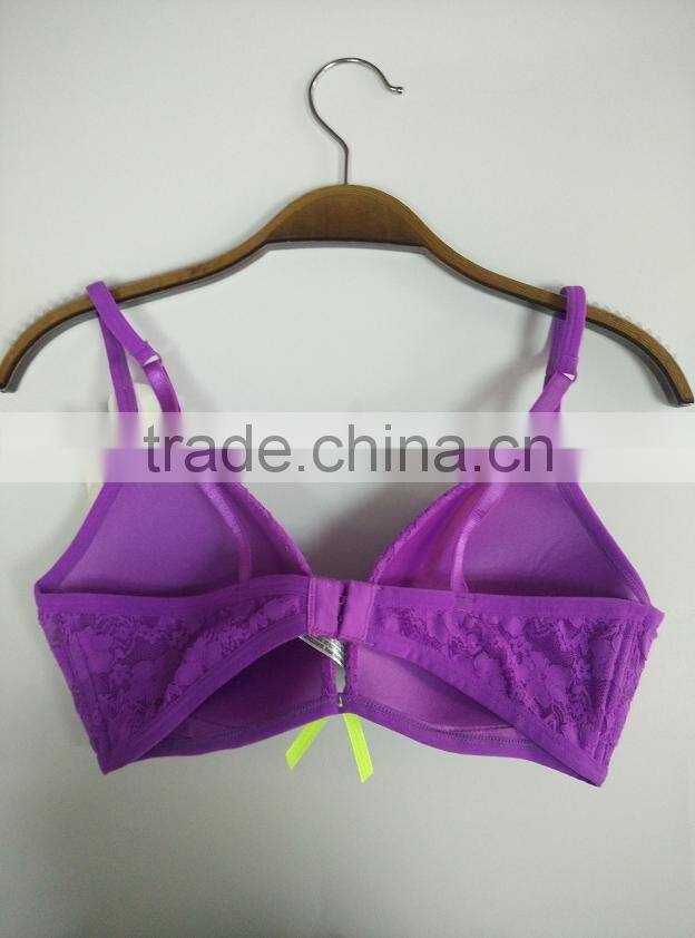 Plus size full cup purple sexy bra