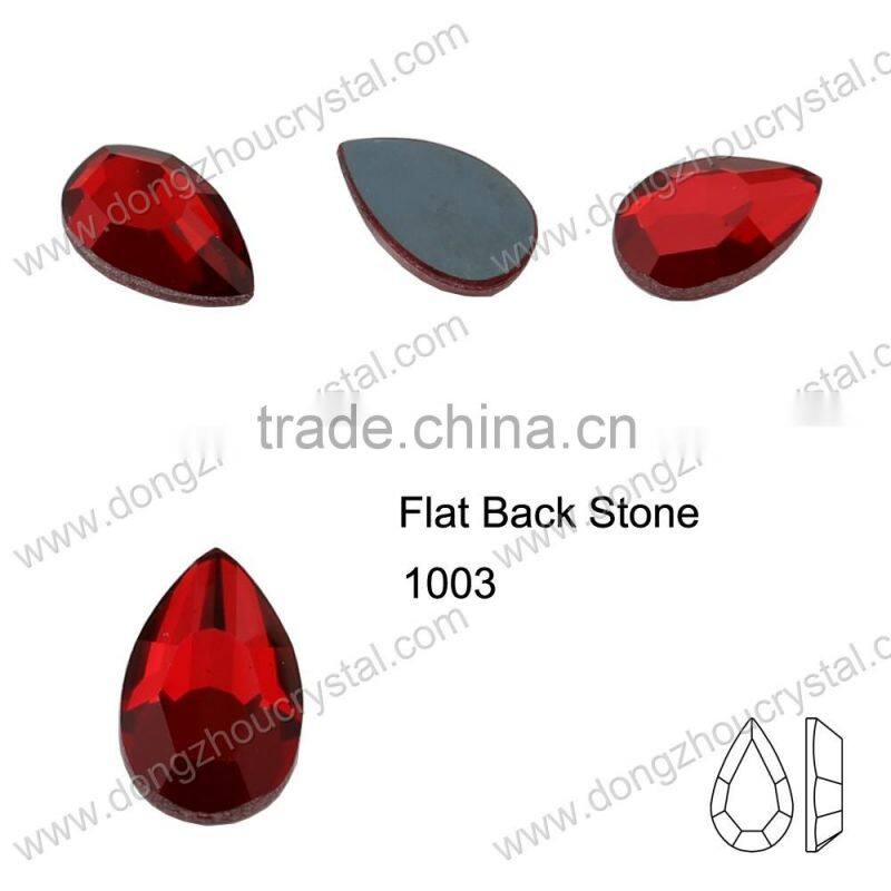 Decorative flat cut drop glass stones wholesale for jewelry making
