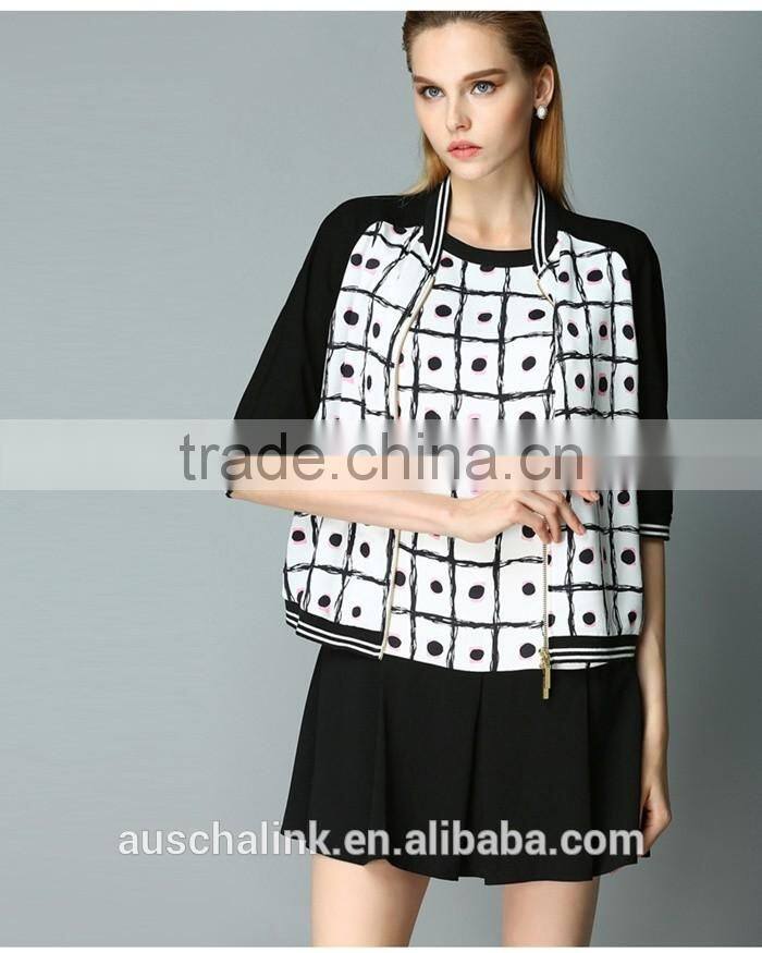 autumn outdoor fashion stylist dot print patched jacket wholesale