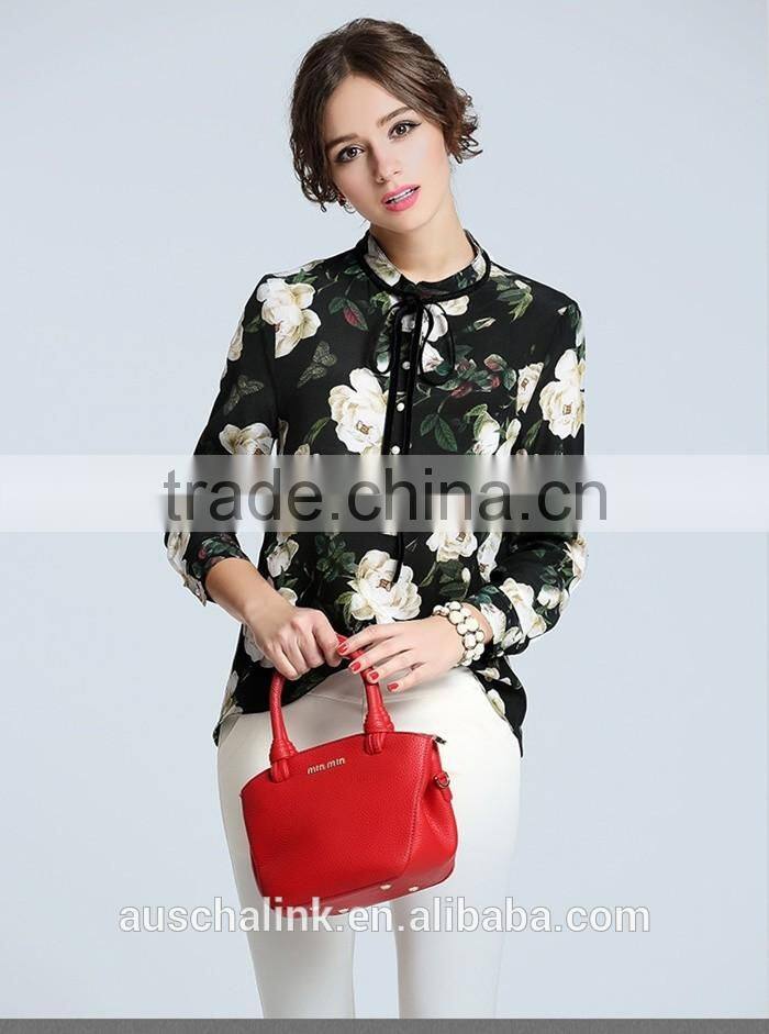 best selling summer elegant design floral print shirts for women