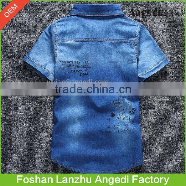 Children clothing OEM boy's denim shirt High quality Summer Fashion Baby Boy's cowboy shirts
