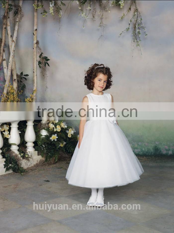 white high neck baby gown sequins beaded beach flower girl dresses