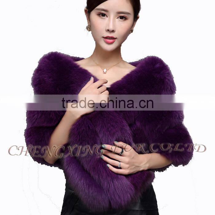 CX-B-133A Luxury Handmade Winter Cape/ Wedding Decoration Dress Fox Fur Shawl