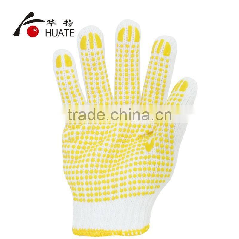 CE standard working gloves,safety pvc dotted cotton gloves