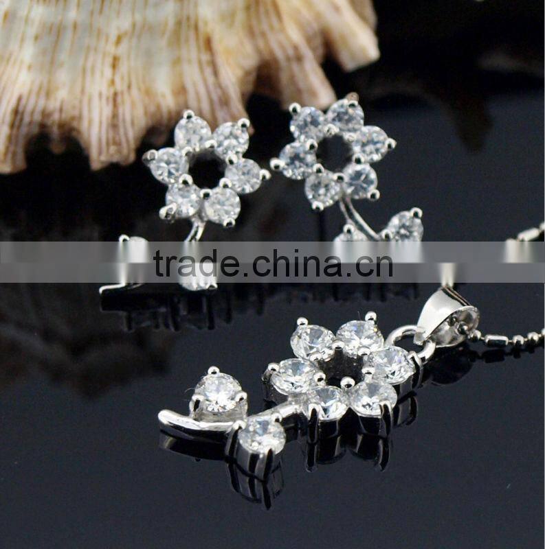 Top quality champagne water drop crystal pendent and earrings