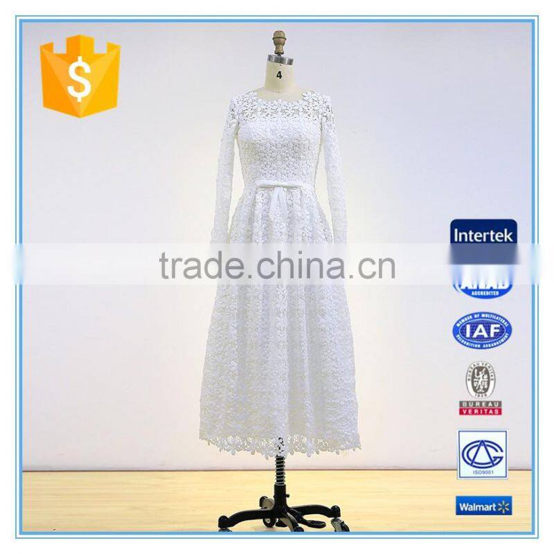 Fashion women embroidery lace wedding bridesmaid dress