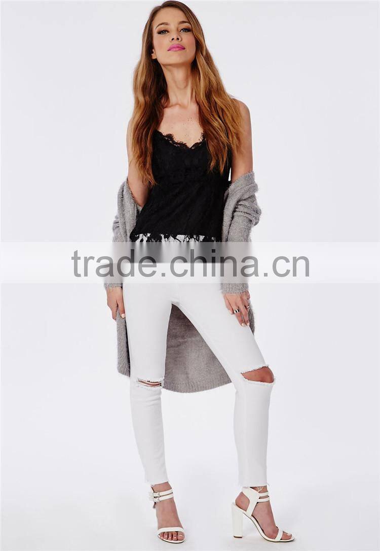 2015 hot sale summer ladies lace cami top black