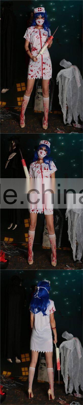 Sexy White Dress Ghost Nurse Cosplay Halloween Costumes China Wholesale