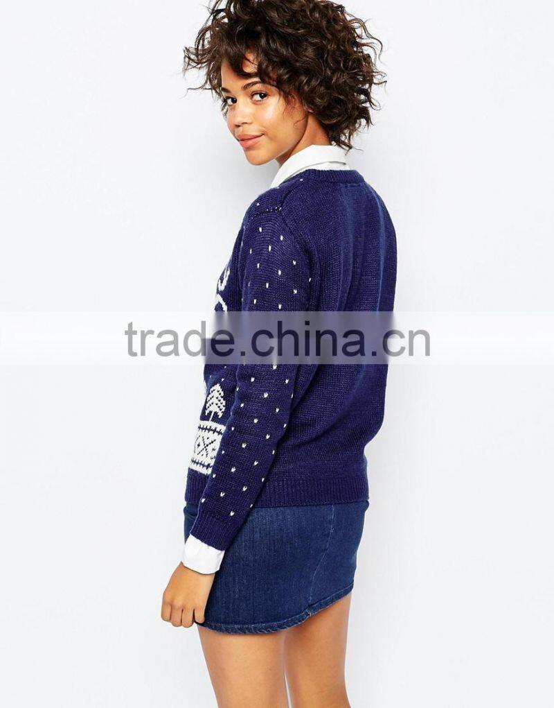 new design women christmas sweater with short sleeve