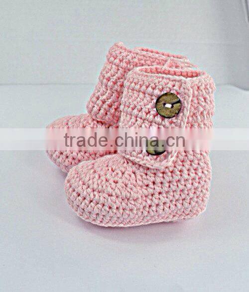 Wholesale Baby Shoes Crochet Kid Shoes Warm Winter Snow Pink Knitting Shoes