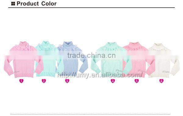 Pullover knitwear new fashion 2014 cotton knitted girls sweater