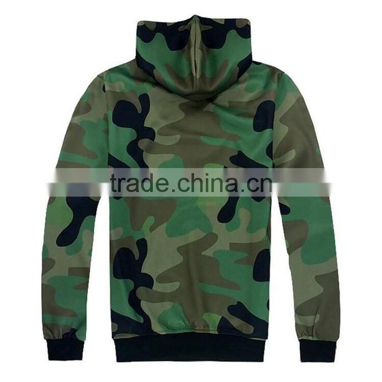Design Your Own Sublimation Print 3D Long Sleeve Wholesale Camo Hoodie Sweatshirt