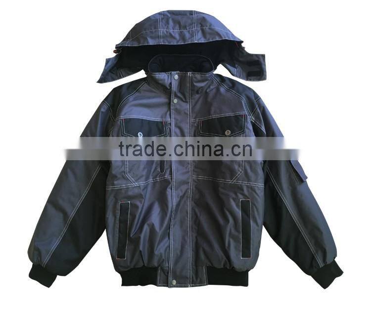 OEM workwear 300D oxford waterproof bomber jacket black for men
