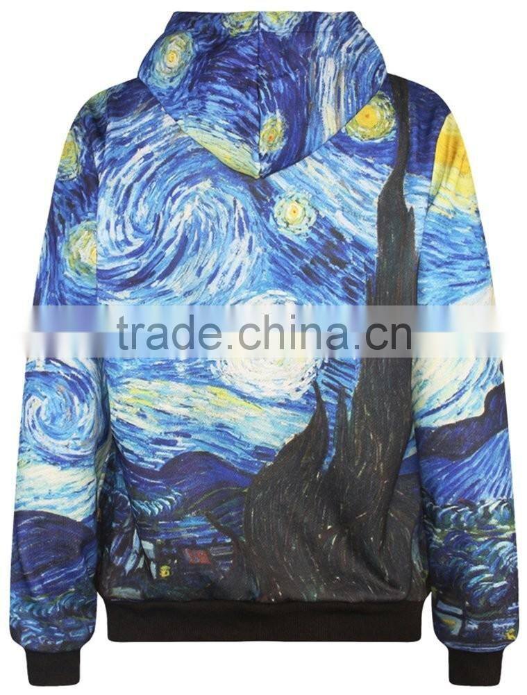 Mens fashion design full digital printing large size hoodies
