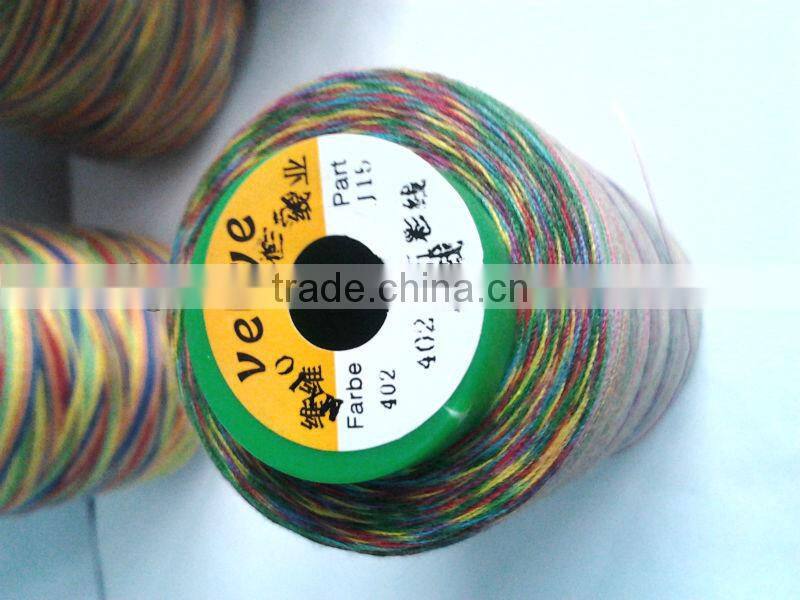 Multiple-color cotton sewing thread
