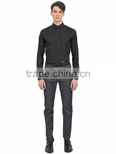High quality 2016 men business black long sleeve non-ironing shirt