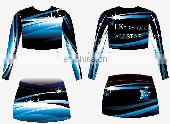 Blue sky custom girls dance tops uniforms dancewear kids for youth girls