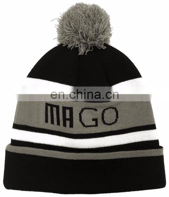 Custom 100% acrylic knit beanie hat/knitted hat witk custom logo