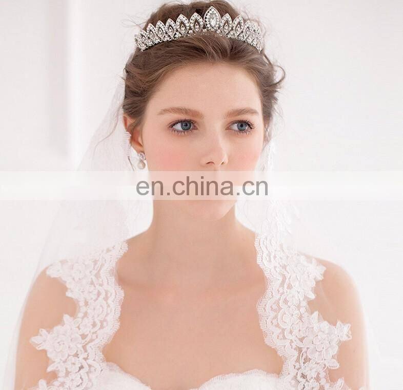 Unique Design Retro Alloy Diamond Crown Wedding Headdress