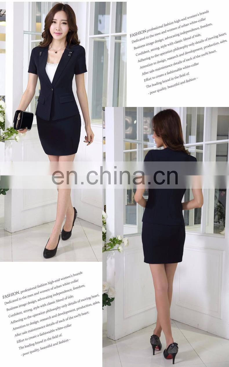 2017 Newly Slim Business Skirt Suits Office Lady Workwear with Short Sleeved
