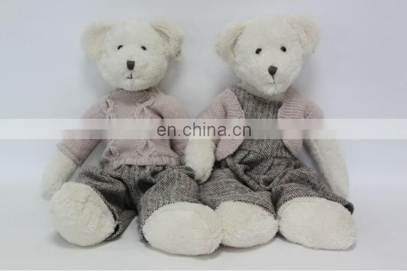 Plush And Stuffed Teddy Bear Animal Baby Toys With Cloth Dress Sweaters