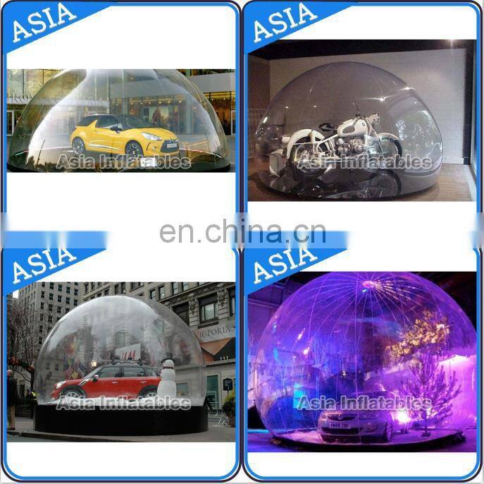 Outdoor Single Tunnel Inflatable Bubble Tent for Family Camping Backyard, Romantic Half Clear Snow Globe for Outdoor