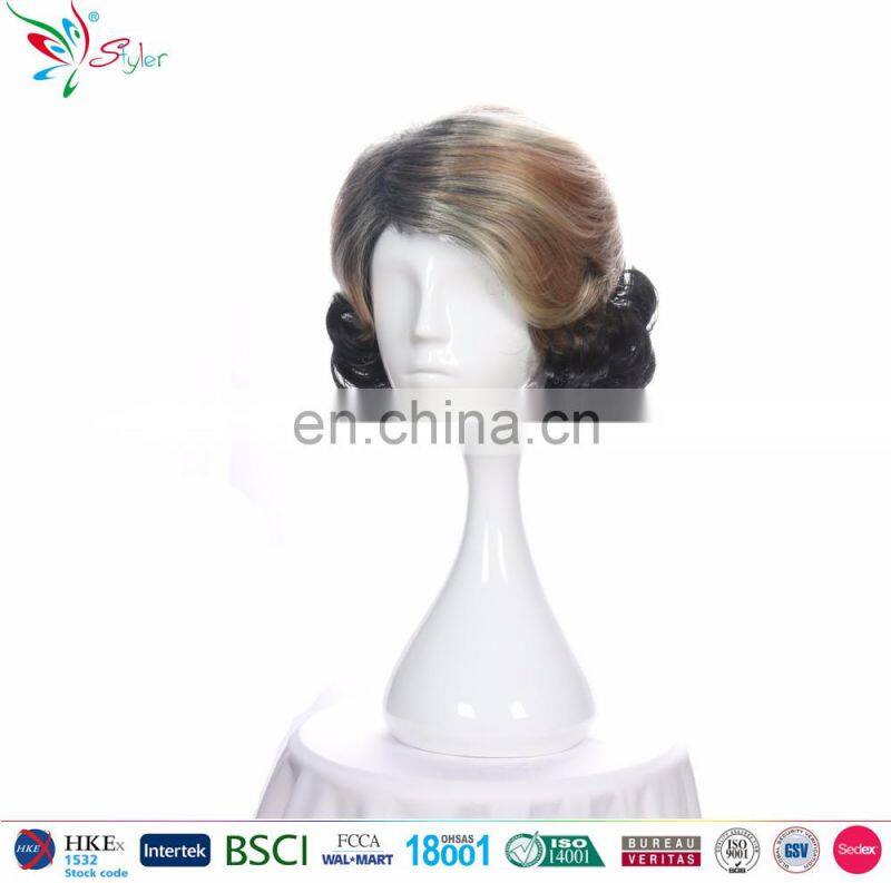 Styler Brand cheap cosplay anime wigs from china wholesale short black curly cosplay wig