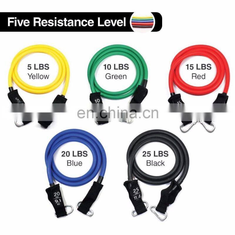 11pcs per Set Fitness Resistance Bands Elastic Training Ropes Kit Yoga Pilates