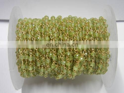 Pearl Gemstone Wire Wrapped Beaded Chain