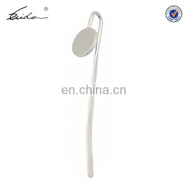 round printed logo metal stick book page marker with crystal