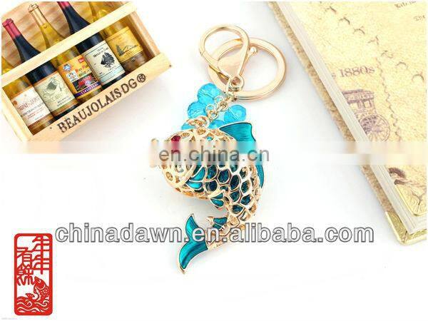 Fashion gift rhinestone carp keychain CD-KD008