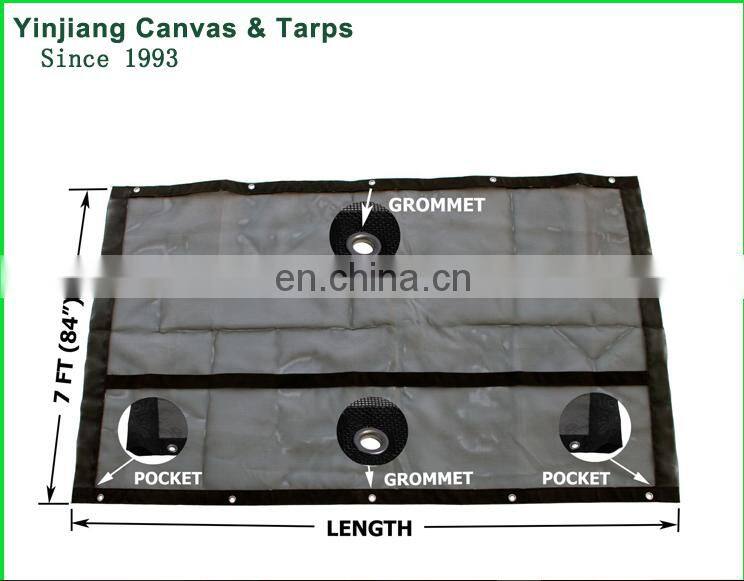 Dump Tarp with 2 Pockets & Grommets on 2 sides- Black Mesh